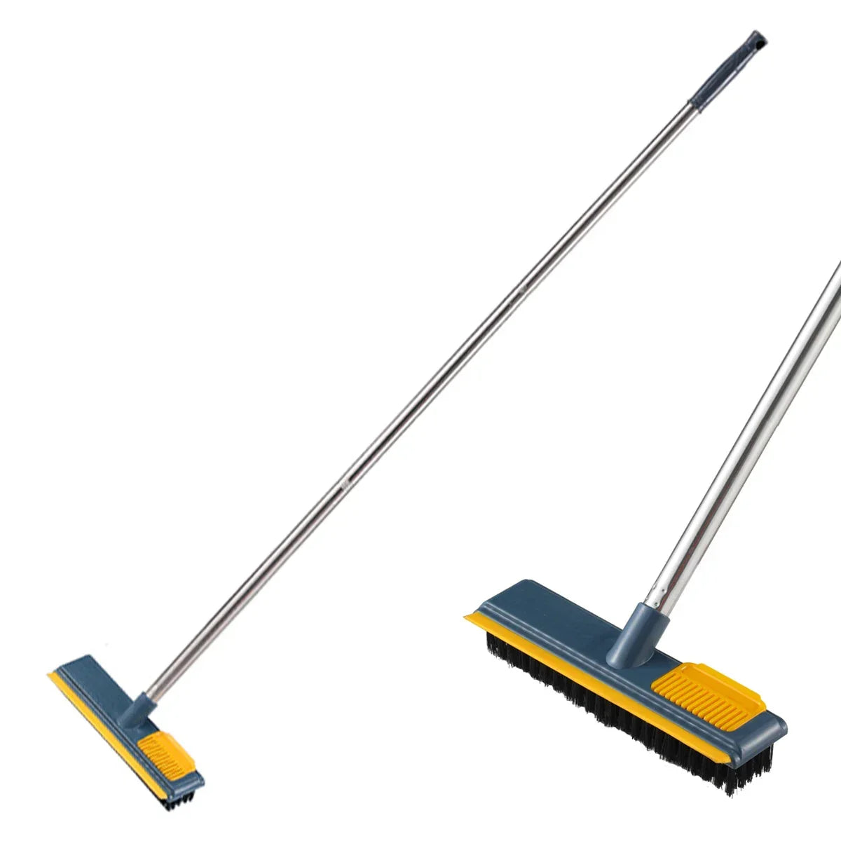Floor Scrub Brush With Adjustable Long Handle 2 In 1 Scrape And Brush Stiff Bristle Bathroom Kitchen Floor Cleaning Brush..